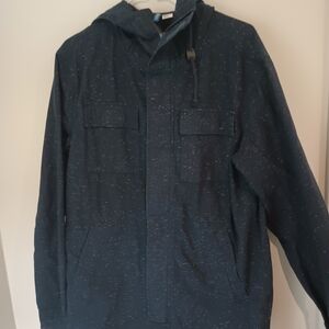 H&M Men's Dark Blue Speckled Puffer Jacket